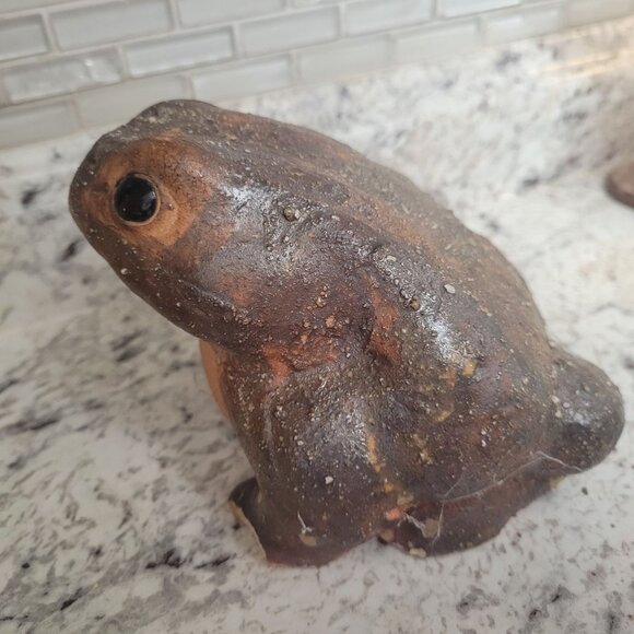 Vintage Shigaraki Pottery Japan Rustic Ceramic Frog Garden Ornament Figurine - Picture 6 of 8